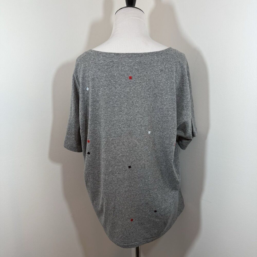 Madewell T-Shirt Oversized Small Embroidered Red White & Blue America July 4th - Picture 5 of 9